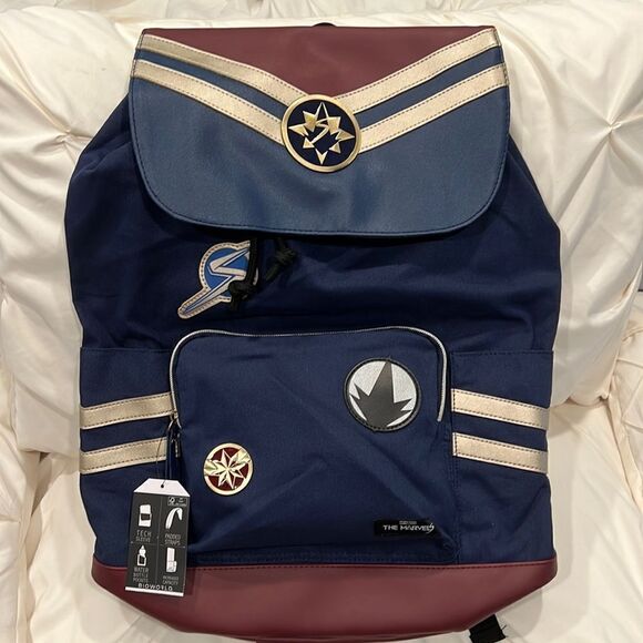 Bioworld Marvel The Marvels Icons Drawstring Slouch Backpack NWT - Picture 1 of 10